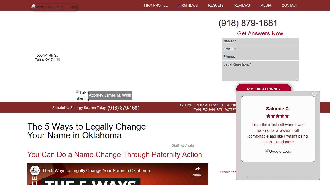 The 5 Ways to Legally Change Your Name in Oklahoma - Wirth Law Office - Tulsa
